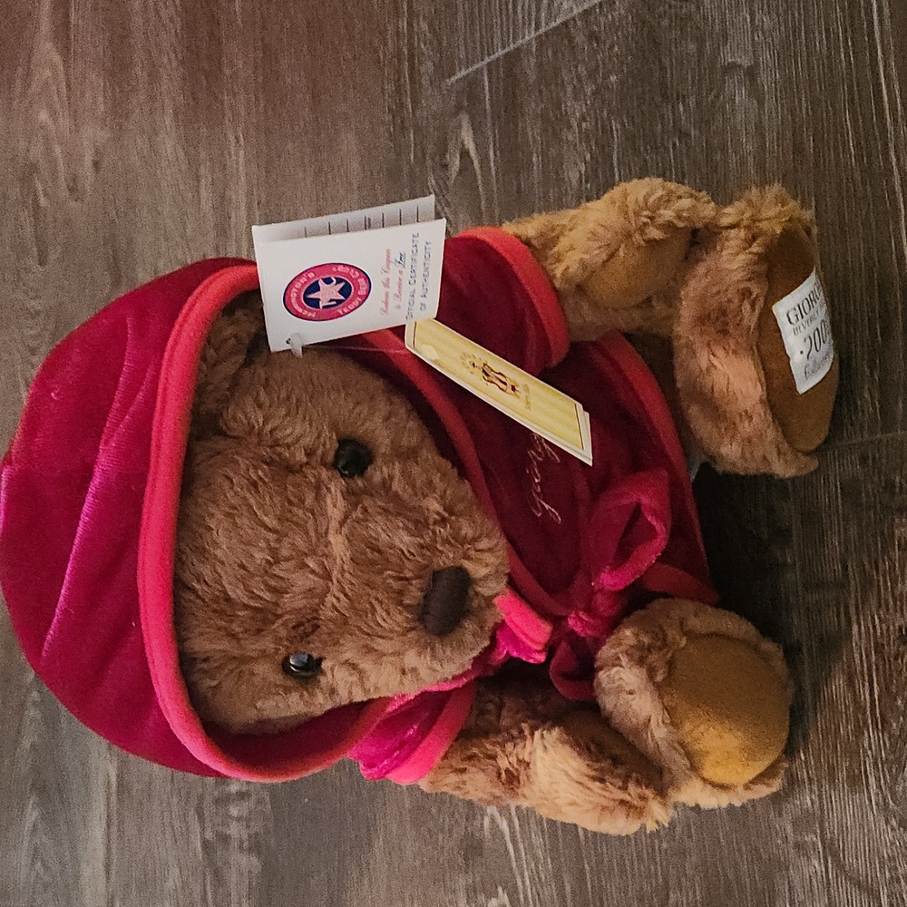 Y2K Giorgio Beverley Hills Red Hooded Teddy Bear - 2000 Collector Bear